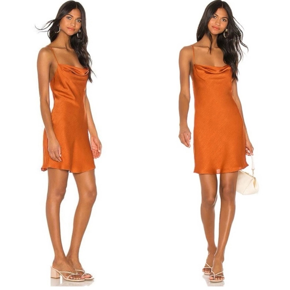 House Of Harlow X Revolve Large Burnt Orange Ira‎ Mini Slip Dress